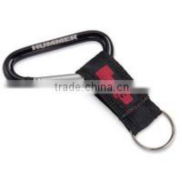 aluminum carabiner keychain strap with rubber logo