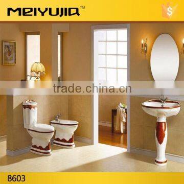 Home use toilet/bidet/pedestal basin bathroom sets from chaozhou factory