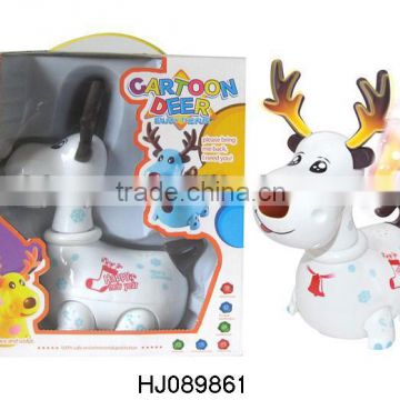 B/O Deer Toys, Flashing Cartoon Deer, Electric Plastic Music Deer Toys