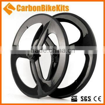 CarbonBikeKits High Quality Carbon Clincher 3 Spokes Wheel 3SW-C