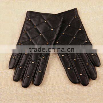 custom winter sexy women leather gloves with nail