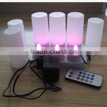 Rechargeable color change led tealight candle with remote and timer