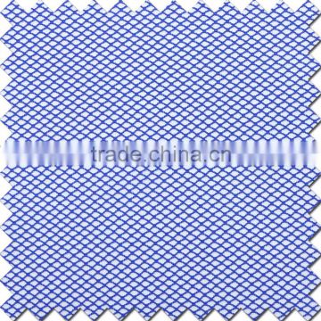 2016 hot selling 92%N 8%SP thin blue mesh grid fabric for garments