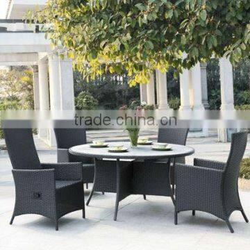 restaurant hotel garden use round table with 4 chairs outdoor rattan dining room funiture