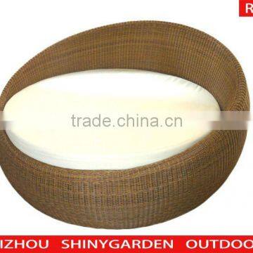 new style round rattan outdoor lounge bed, round bed