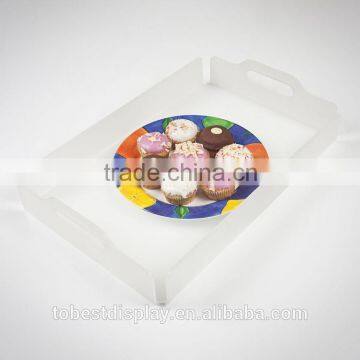 Customized top grade serving tray, clear lucite serving tray, plexiglass serving tray