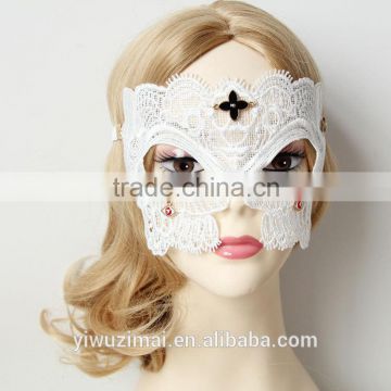 Half face white lace mask face shield princess accessories wholesale