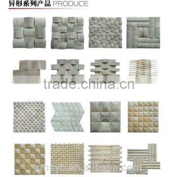 White Cream Marble Mosaic, White Woodvein Marble Mosaic, Round Marble Mosaic photo-6