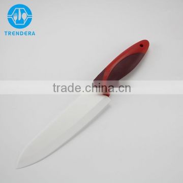 Durable rubber handle ceramic chef knife