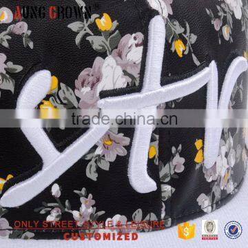 Wholesale High Quality Panels Custom Snapback Cap Leather photo-4