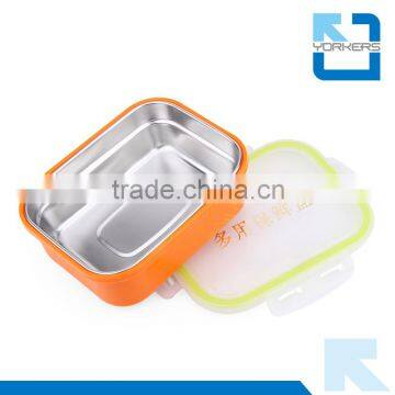 Colourful Stainless Steel Food Crisper Box With Plastic Lid
