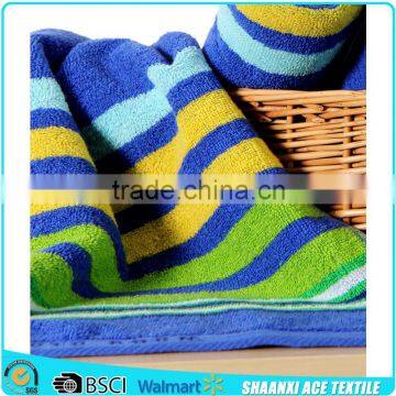 100 cotton Multi colors stripes bath towel blanket for promotion