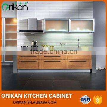 PVC Simple Designs Paste veneer Small Kitchen Furniture