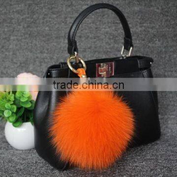 New Design Real Fur KeyChain Key Ring Fox Fur Pom Pom Fox Keyrings Accessory For Valentine's Day photo-2