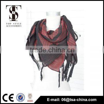 Hot selling tassels red square cotton autumn lady pareo