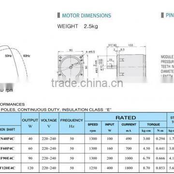 240V SMS AC Standard Gear Motor For Industrial Products/Household Electric Appliances,18MM SMS AC Gear Motor photo-2