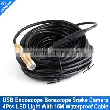 Waterproof 15m USB Snake Pipe Inspection Camera Pipe Camera System