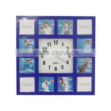 promotional plastic wall clock with photo frame