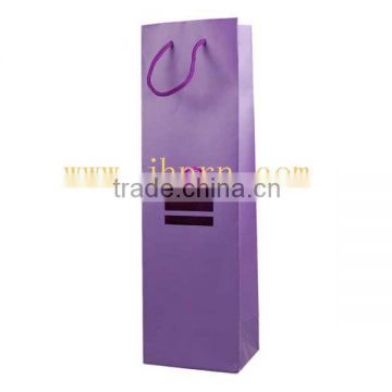 purple wine bottle gift paper bags for single wine bottle