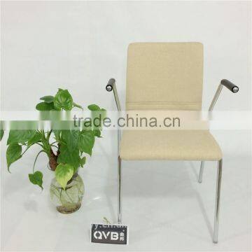 TDC-170 QVB JIANDE TONGDA FABRIC SEAT Stackable METAL CHROME PLATED ARMREST BENTWOOD OFFICE CHAIR