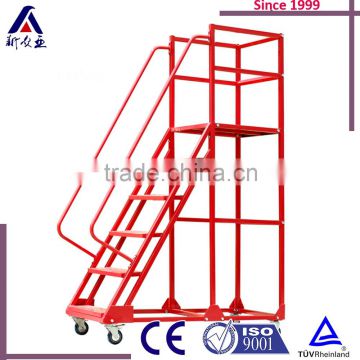 China supplier steel material mobile ladder stand