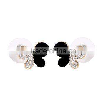 Cheap Stud Earring Crystal Butterfly Round Disc Post Earring Ear Accessories For Women