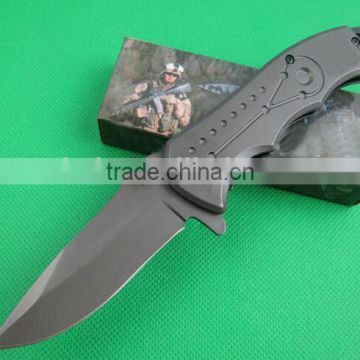 OEM titanium surface folding knife with 5CR13MOV blades