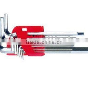 Chrome plated hex key wrench(plat end)9pcs