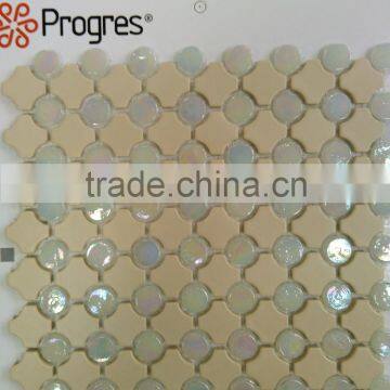 Glass mix ceramic mosaic wall tile of indoor (PMGCA121)