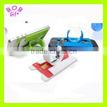 Silicon Material and 3m sticker smart wallet mobile card holder
