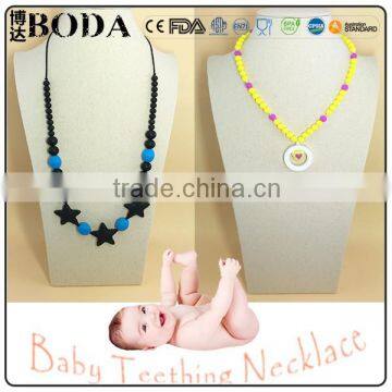 Fashion Accessory teathing beads silicone necklace
