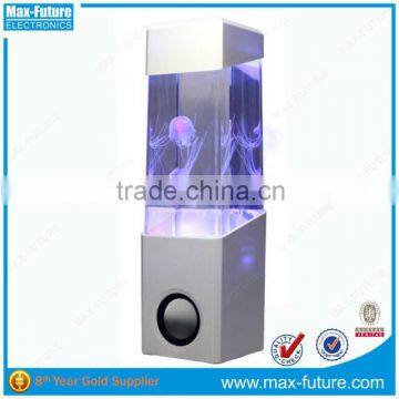 Mini Aquarium Colorful LED Dancing Water Speaker With Jellyfish Swiming in the Tank F-1218 J photo-2