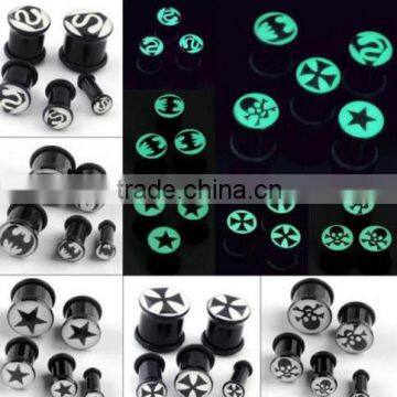 glow in the dark acrylic insect ear plug piercing jewelry