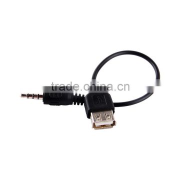 3.5mm Male AUX Audio Plug Jack to USB 2.0 Female Converter Cable Cord Car MP3 Audio Cable Line