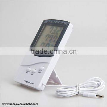 Outdoor Indoor Digital Thermometer Hygrometer With Clock photo-2