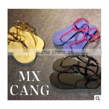 summer women men fashion outdoor beach custom cheap T Strap rubber Thong sandals shoes