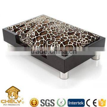 Luxury Design Wooden Dog Bed With Stainless Steel Tube Feet