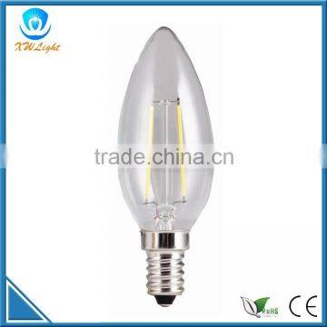 360degree 2w c35 clear glass filament bulb