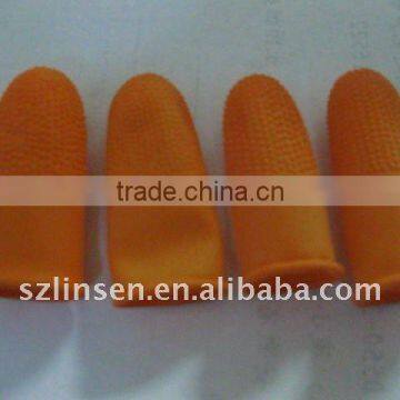 anti-skid latex finger cot with disposable and orange /transparent color