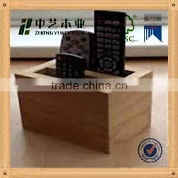 china factory suppliers selling FSC beech natural wooden TV remote control device holder for made in china