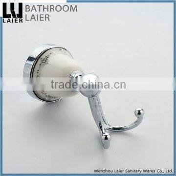 Simple Printing Lines Zinc Alloy Chrome Finishing Bathroom Accessories Wall Mounted Double Robe Hook photo-5
