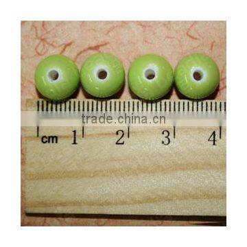 Bead Porcelain Green 10mm Round photo-2