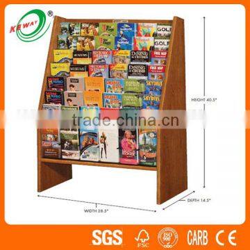 Wood Grain Book Store Melamine MDF Card Display Racks