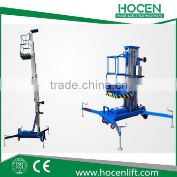 Aluminum Alloy Hydraulic Rising High Building Aerial Maintenance Working Single Mast Lifter Platform