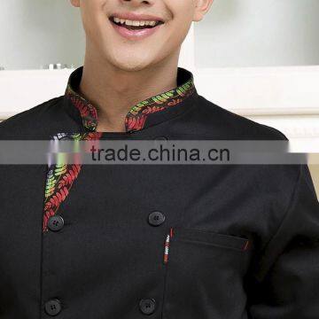 Customized With Good Quality Double Breasted Cotton/polyester Buttons Black Chef Overalls