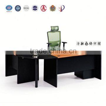 elegant design I-shape desktop computer desk with bookshelf D011[commercial furniture]