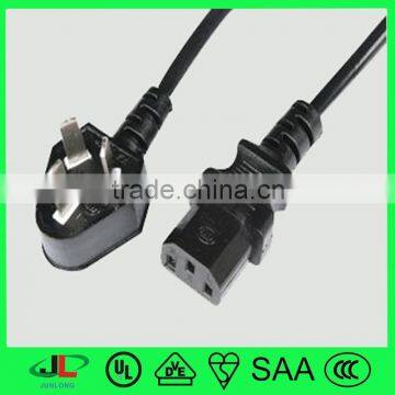 CCC China 3 pin flat ac power cord plug with C13 extension cord