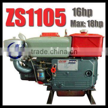 18hp engine, direct injection diesel engine, ZS1105 1cylinder diesel engine, Water Cooled