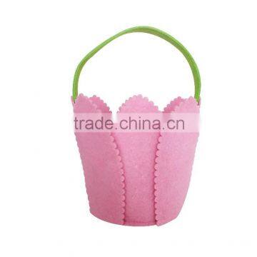 Easter felt craft pink bag with egg shaped easter gift felt handbag