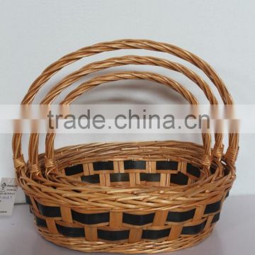 any shape wicker baskets set of three with handle